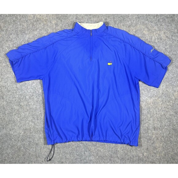Masters Collection 1/4 Zip Windbreaker Men’s L Blue Short Sleeve Golf Jacket - Picture 1 of 8